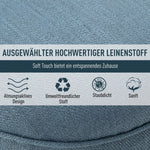TV Armchair, Back Cushion Raised Feet, Blue Linen