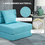 Foldable Sleeper Chair 2-in-1 Bed Function Guest Recliner Blue