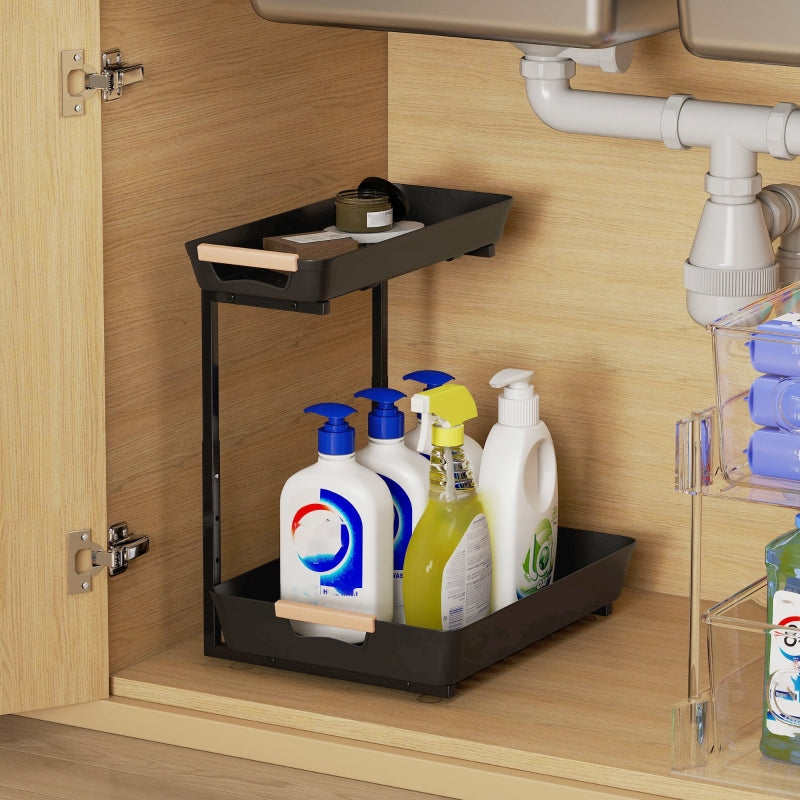 Kitchen Shelf, Height-Adjustable with 2 Baskets