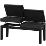 Piano Bench, Height-Adjustable, Storage, 220 kg Capacity, Faux Leather, Black