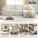 Modular Sofa Set Chaise & 2-Seater, DIY Combination, Corduroy Fabric