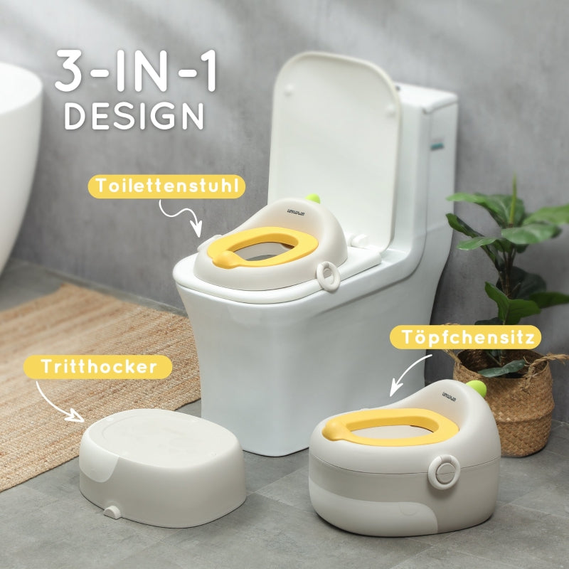 3-in-1 Children's Potty Removable Seat Faux Leather - Grey