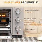 Small Oven 21L 100°C-230°C 3 Cooking Modes Stainless Steel Silver