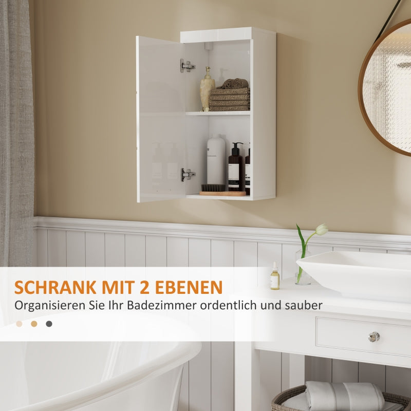 Wall Cabinet, Bathroom Kitchen Medicine, 2 Levels, Wall-Mounted, White