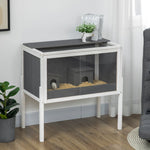 Hamster Cage, 2 Huts, 82 x 45 x 81 cm, Grey Wood
