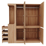 Extra-Large Wardrobe with Drawers and Storage Compartments, 140x40x170cm, Wood Color