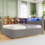 Sofa Bed 140x200 Pull-Out 90x190 USB Storage, Dark Grey
