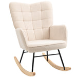 Rocking chair accent relaxation chair with berber fleece beige