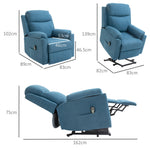 Electric Recliner/TV Chair, Lift Assistance Reclining Sleeping Function, Linen Look Blue