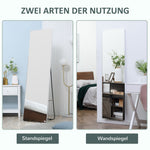 Full Length Mirror, Standing Wall Wardrobe Dressing, 45x160cm, Silver