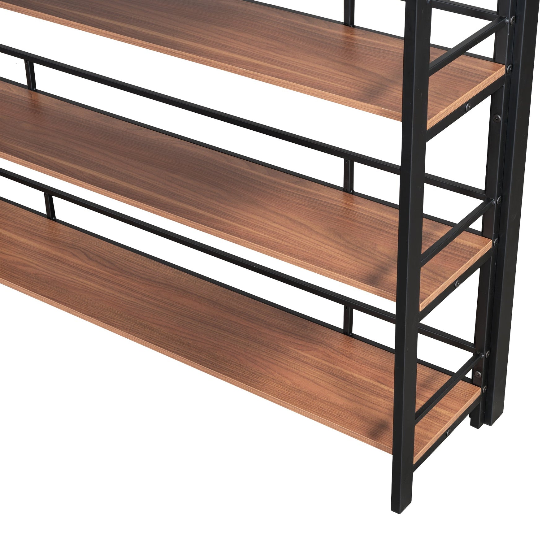 Loft Bed 140*200, Safety Stairs, Storage, Wardrobe, Shelves, Black