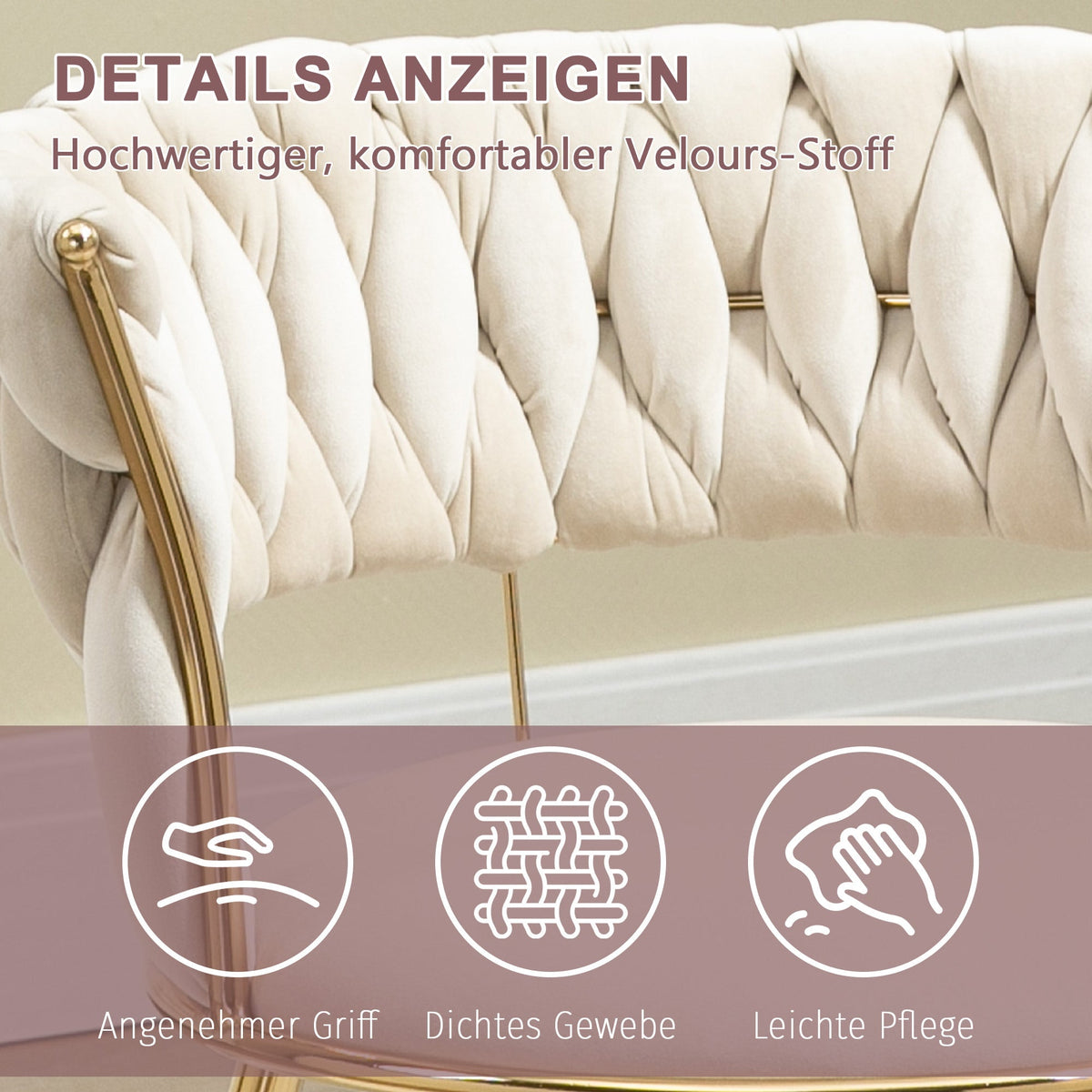 Soft Velvet Dining Chair Set - 2-Piece, Padded, Finger-Shaped Backrest, Armrests