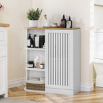 Corner Cabinet with Mesh Doors and Adjustable Shelves, White and Oak