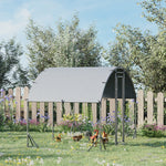 Chicken Coop Free-Range Enclosure, UV-Resistant Cover, Steel Silver