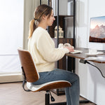 Office Chair, Height-Adjustable, Wheels, Rocking Function, Faux Leather, White