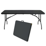Folding Table 180cm, Portable Heavy Duty Multi-Functional, Black