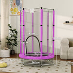 Children's Trampoline Ø140 cm, Indoor with Safety Net, Rubber Rope, Purple