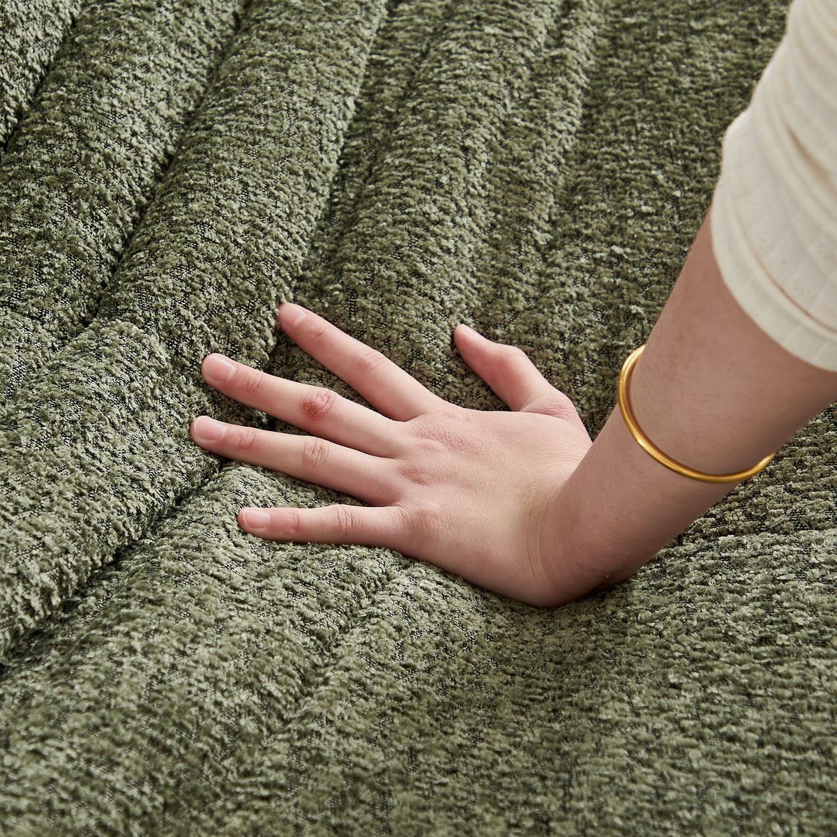 Chenille Togo Sofa, Armless Floor Lounge Chair with High-Density Memory Foam, Chenille Fabric
