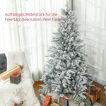 Artificial Christmas Tree, Snow & Pine Cones, Realistic, Flame-Retardant, 183 cm, Green