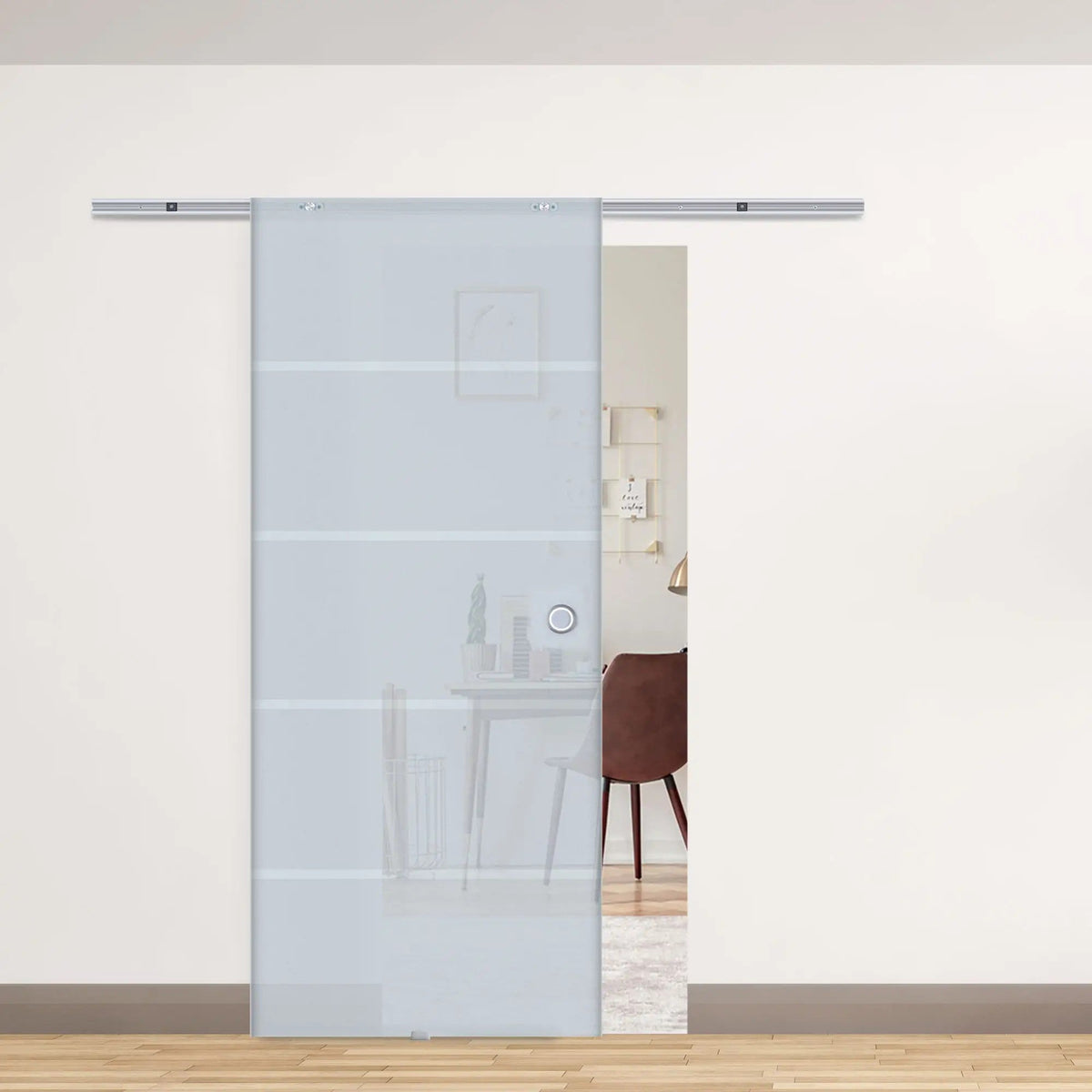 Glass Sliding Interior Door Partially Frosted 775-1025 x 2050 mm Glass