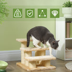 Cat Stairs, 11cm Step Height for Older Pets, Plush Cream