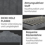 Modern Minimalist Soft Bed with Comfortable Headboard and Low Box Frame 160x200cm, Gray