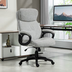 Office Chair, Rocking Function, Ergonomic, Height-Adjustable, Padded, Light Grey
