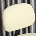 Swivel Bar Stool, Height Adjustable with Backrest, PU Leather Beige