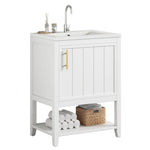 Bathroom Vanity Unit 60cm with Ceramic Washbasin & Shelf, White