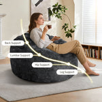 Bean Bag Chair Curved High-Back Full-Body Contour Support