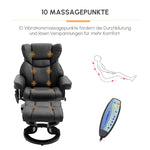 Recliner Chair, Massage Function & Footstool, Faux Leather Black