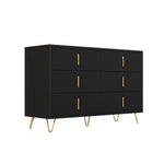 Sideboard, Modern Chest of Drawers, Golden Handles