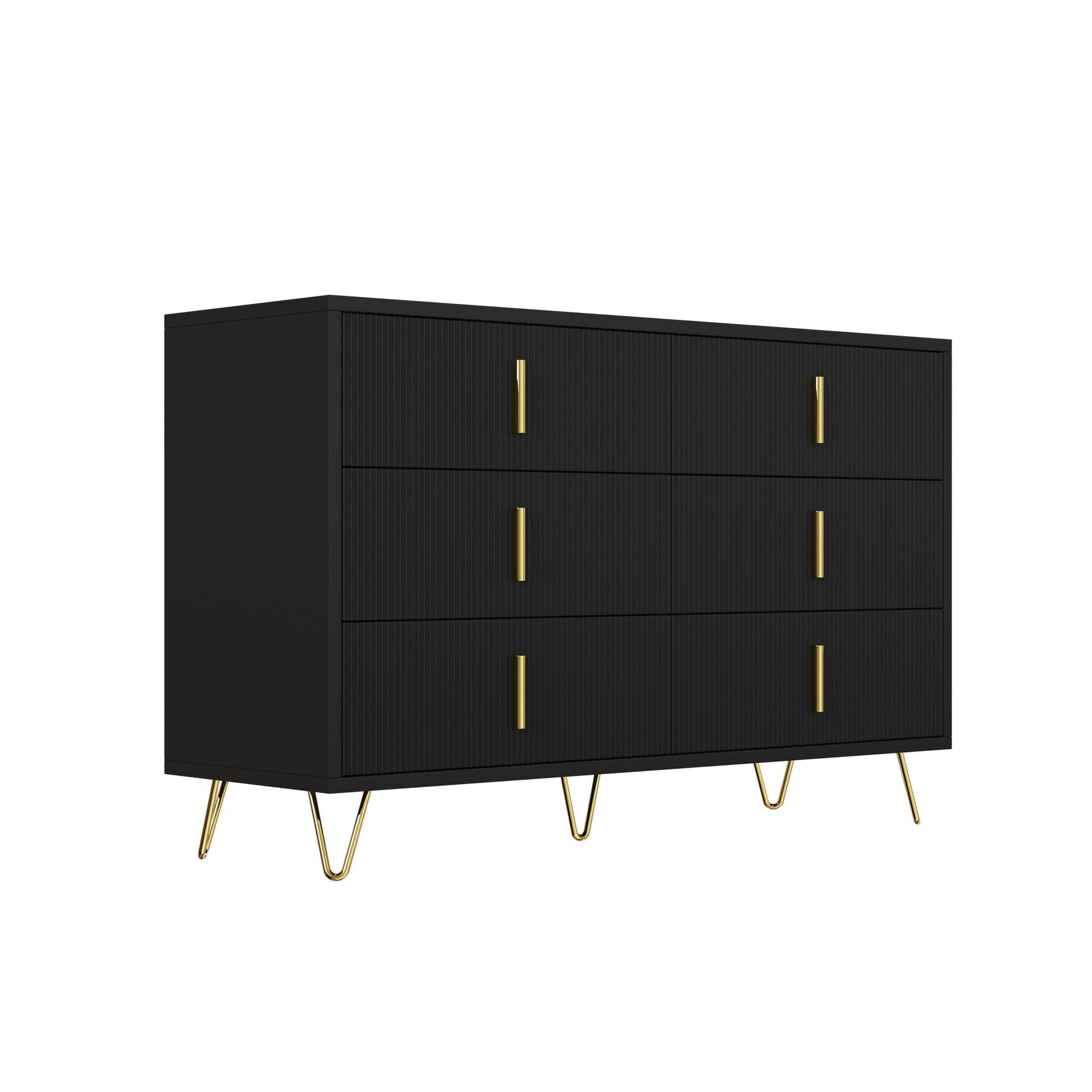 Sideboard, Modern Chest of Drawers, Golden Handles