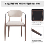 Dining & Makeup Chair Set of 2, Modern Ergonomic Adjustable Legs - Linen Fabric