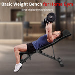 Weight Bench, Adjustable Strength Training Sit-up Chair, Multi-Purpose Foldable