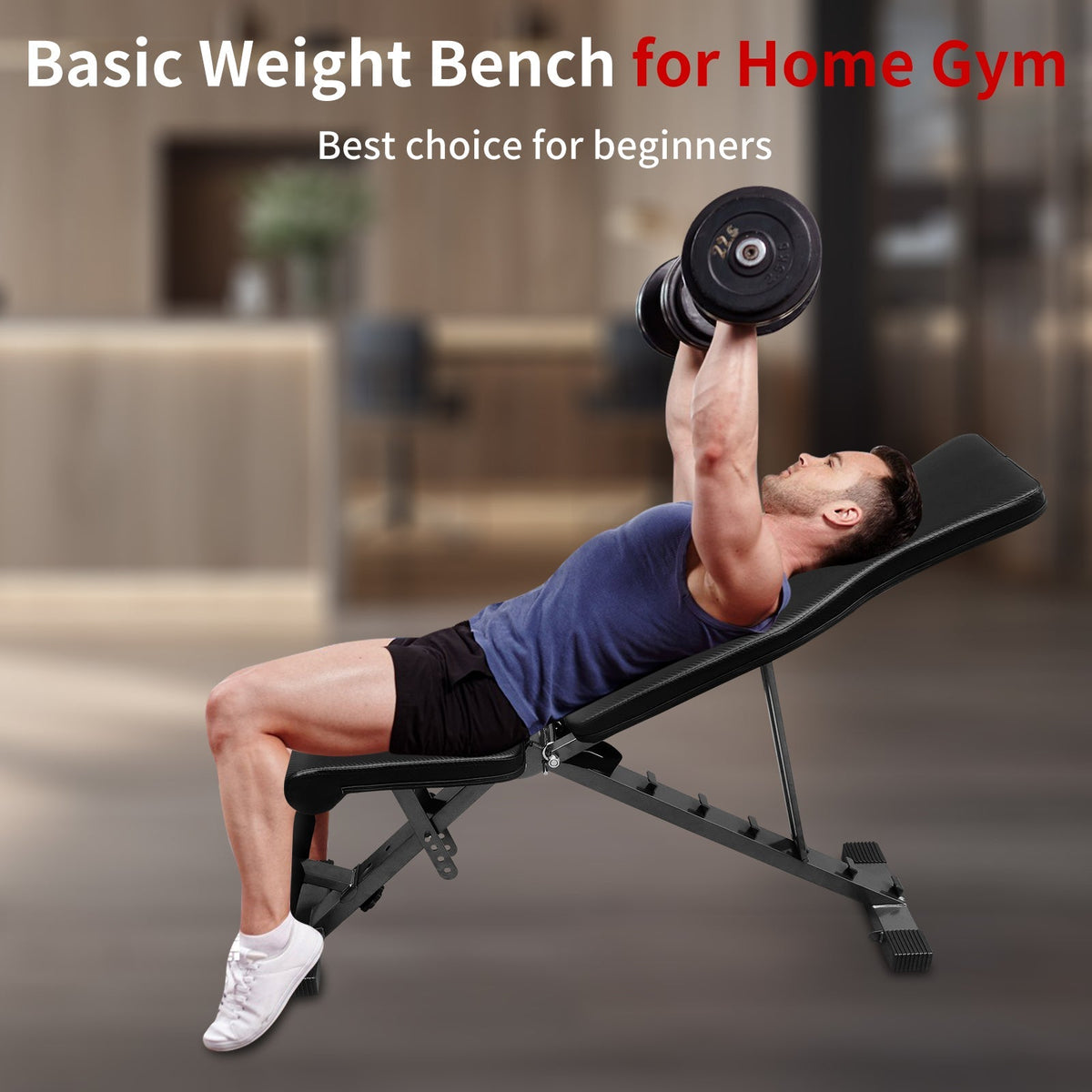 Weight Bench, Adjustable Strength Training Sit-up Chair, Multi-Purpose Foldable