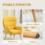 Armchair Lounge Relaxing Reading Upholstered Velvet Yellow