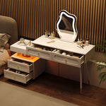 Dressing Table Set with LED Mirror & 4 Drawers, White