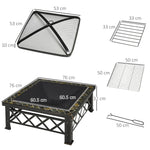 Fire Bowl 3-in-1 with Spark Guard & Grill Grate, Black
