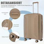 3-Piece Luggage Set 20"/24"/28" PP Spinner with Combination Lock - Champagne