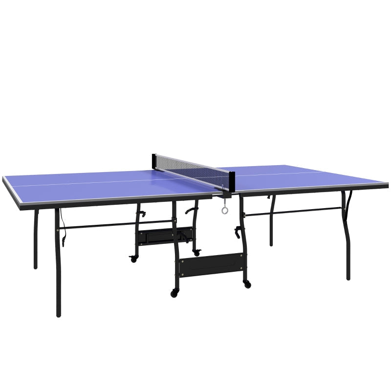 Folding Mid-Size Table Tennis Table with Net and 3 Balls, 12mm Tabletop