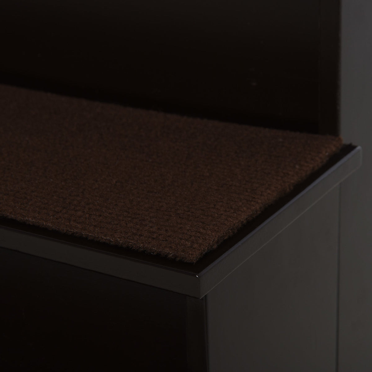 Pet Stairs, Dog/Cat Entry Aid, Carpeted MDF, Dark Brown