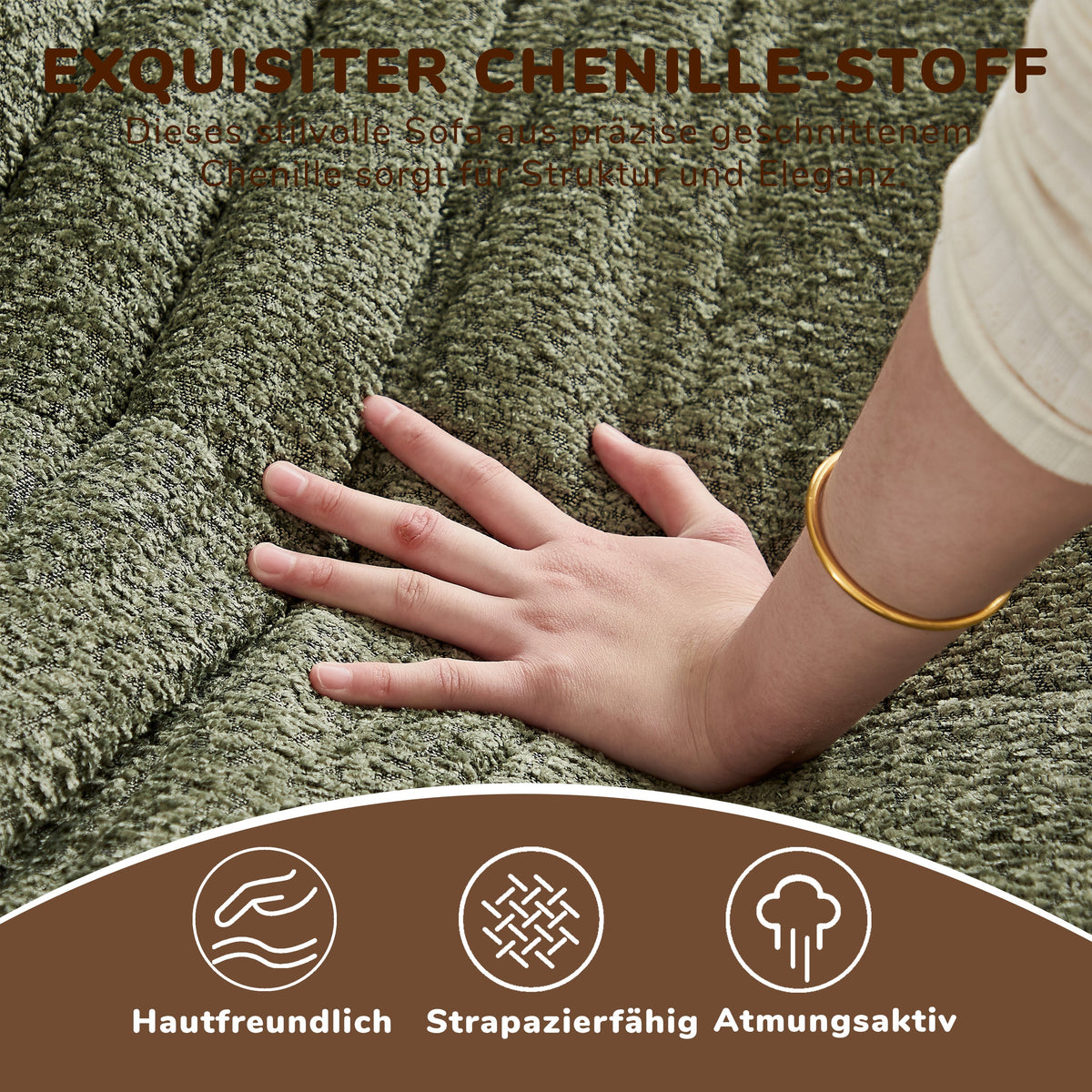 Chenille Togo Sofa with Footrest, Floor Lounge Chair with Memory Foam, Chenille Fabric