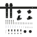 Single Sliding Door Track System Accessories, Carbon Steel, Black
