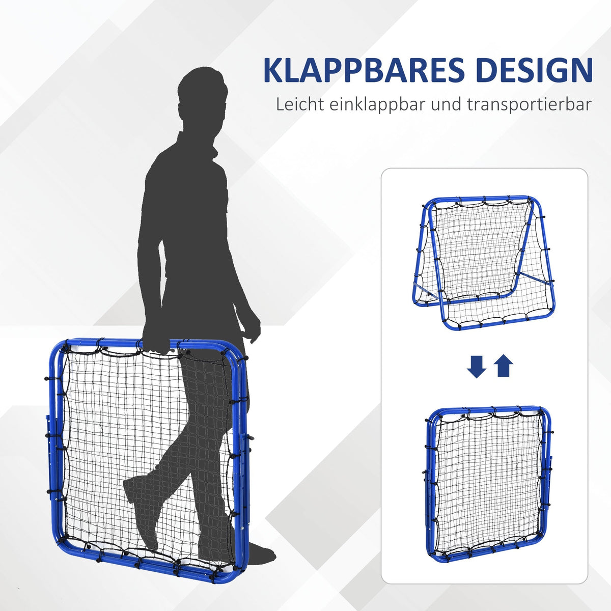 Football Rebounder Adjustable 5 Levels Steel Blue