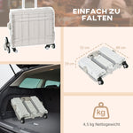 Folding Shopping Trolley, Adjustable Telescopic Handle, Stair Climber 80 kg, with Lid, White