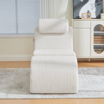 Modern Leisure Chair with Ergonomic Compression Foam and Side Pocket, Beige