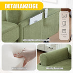 Modern Minimalist Lounger Sofa with Storage Pockets and Wooden Legs, Chenille