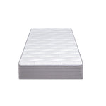 Upholstered Single Bed 90x200 LED USB Storage, Beige Linen