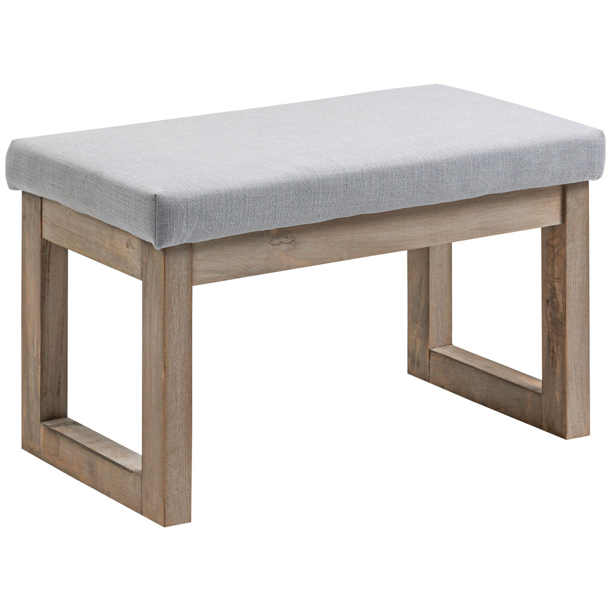 Footstool upholstered with wooden legs, 68x38x42 cm, grey